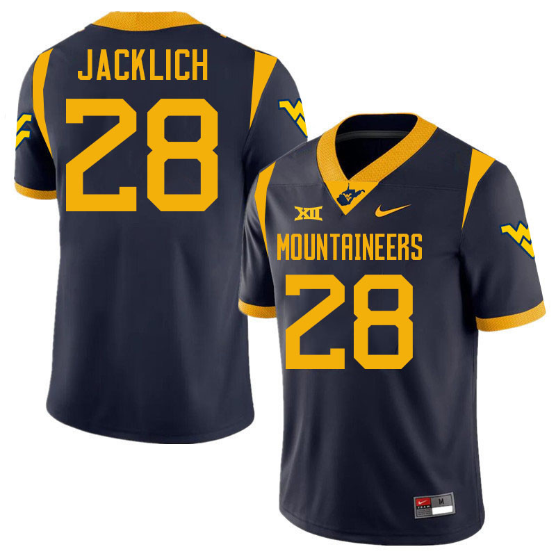Tyler Jacklich WVU Jersey,West Virginia Mountaineers #28 Tyler Jacklich Jersey Youth College-Navy
